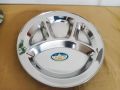 4 SECTION 6 Pcs 13 Inch Large Size PLATE Stainless Steel Divided Plate . heavy Quality Stainless Steel Plate Set..