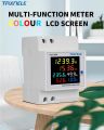 6IN1 Din Rail AC Monitor 220V 100A Voltage Current Power Factor Active KWH Electric Energy Frequency Meter VOLT AMP. 