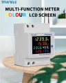 6IN1 Din Rail AC Monitor 220V 100A Voltage Current Power Factor Active KWH Electric Energy Frequency Meter VOLT AMP.