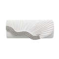 Water Diamond Pleated Hand Women's Satin Dinner Shoulder Bag.
