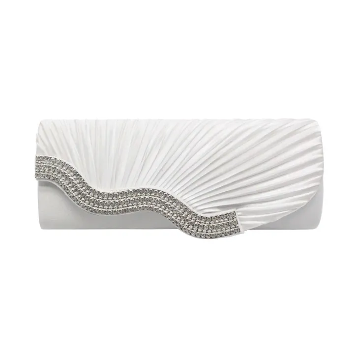 Water%20Diamond%20Pleated%20Hand%20Women's%20Satin%20Dinner%20Shoulder%20Bag%20-%20Image%206