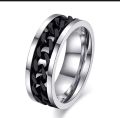 Stainless Steel Punk Chain Ring For Men. 