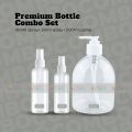 (3pcs) Travel set Mini Plastic Transparent Small Empty Spray Bottle Combo Package. 