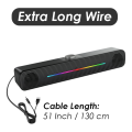 RGB Soundbar Speaker Leerfei E1407 RGB Gaming Speaker Wired Computer Sound Box Gaming PC Desktop Laptop USB Speaker For PC With RGB Lighting. 