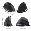 Zelotes C-18 Vertical Wired Gaming Mouse 11 Programmable Buttons Adjustable 10000DPI Laser Engine RGB Light Belt 128KB On-board Memory. 