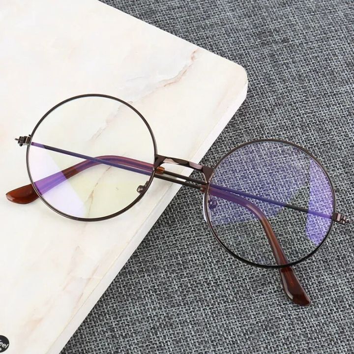 Vintage%20Round%20Metal%20Frame%20Blue%20Light%20Blocking%20Personality%20College%20Style%20Clear%20Lens%20Eye%20Glasses%20Eye%20Protection%20Mobile%20Phone%20Game%20-%20Image%202