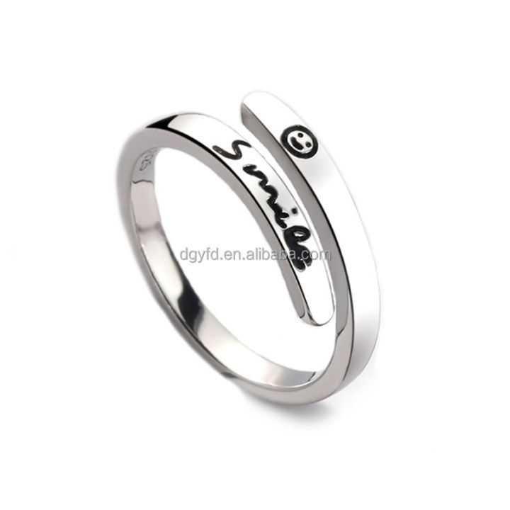 Custom Laser Engrave Stainless Steel Open Ring Personalized