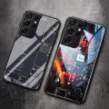 For Samsung Galaxy S21 Ultra Back Cover Version Theme Case Tempered Glass Protection shockproof Cover for Samsung S21 Ultra case Transparent Circuit Board Design Full Coverage Phone cases. 