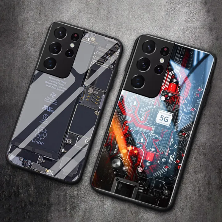 For%20Samsung%20Galaxy%20S21%20Ultra%20Back%20Cover%20Version%20Theme%20Case%20Tempered%20Glass%20Protection%20shockproof%20Cover%20for%20Samsung%20S21%20Ultra%20case%20Transparent%20Circuit%20Board%20Design%20Full%20Coverage%20Phone%20cases%20-%20Image%203