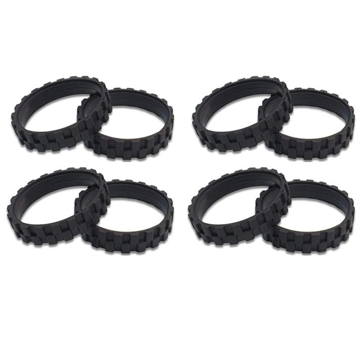 Tires for IROBOT ROOMBA Wheels Series 500, 600, 700, 800 and 900, Anti-Slip, Great Adhesion and Easy Assembly 8 Pack