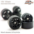 1/64 Wheels with Rubber Tires CE28 Refitting Parts for Diecast Model Car Hot Wheels Matchbox Tomica D:11mm 1 Set. 
