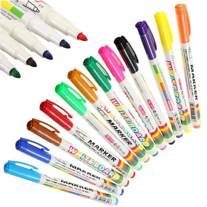 12pcs/box%20Bright%20Bullet%20Markers%20Dry%20Fine%20Pens%20Easy%20White%20Mixed%20Colour%20-%20Image%205