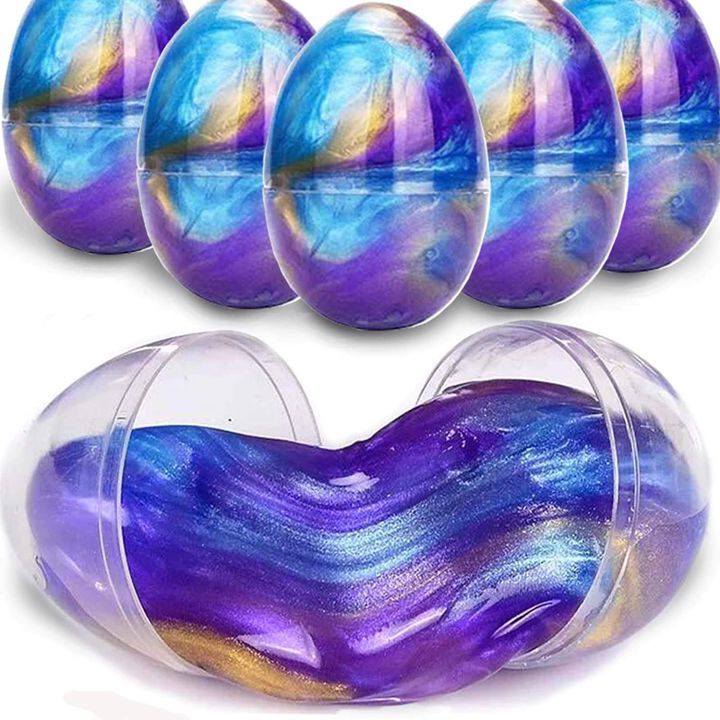 Galaxy Fluffy Slime, 5pcs/set Colorful Soft Egg Slime Putty Magic DIY Clay Stress Relief Toy NO Toxic for kids Fidget Toy