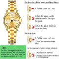 "Olevs 5563 Golden Stainless Steel Analog Wrist Watch For Women - Golden ". 