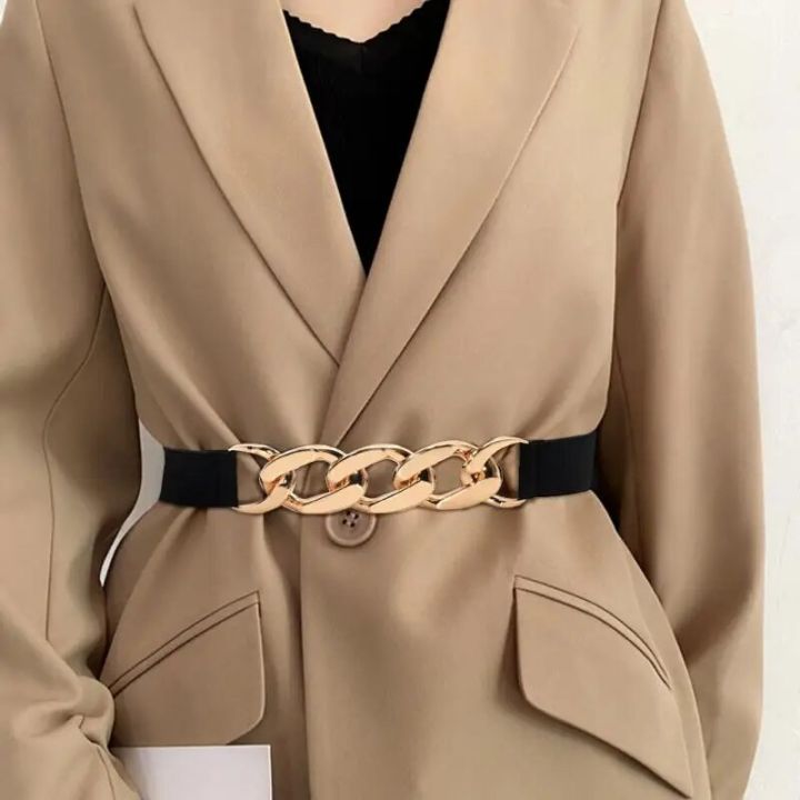 【Heartbeat Girl Store】Belt Elastic Silver Metal Waist Belts For