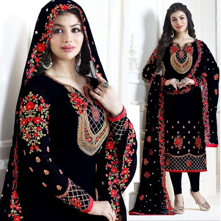 Ayesha Takia Straight Cut Salwar Suits Black
