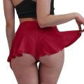 Summer High Waist Women's Shorts Ruffle Thong G-strings Pole Dance Hot Short Pant Girl Lingerie Panties Yoga Short Skirt. 