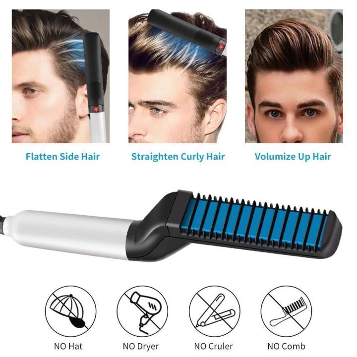 Men's Hair and Beard Straightener Modelling Comb Electric Hair