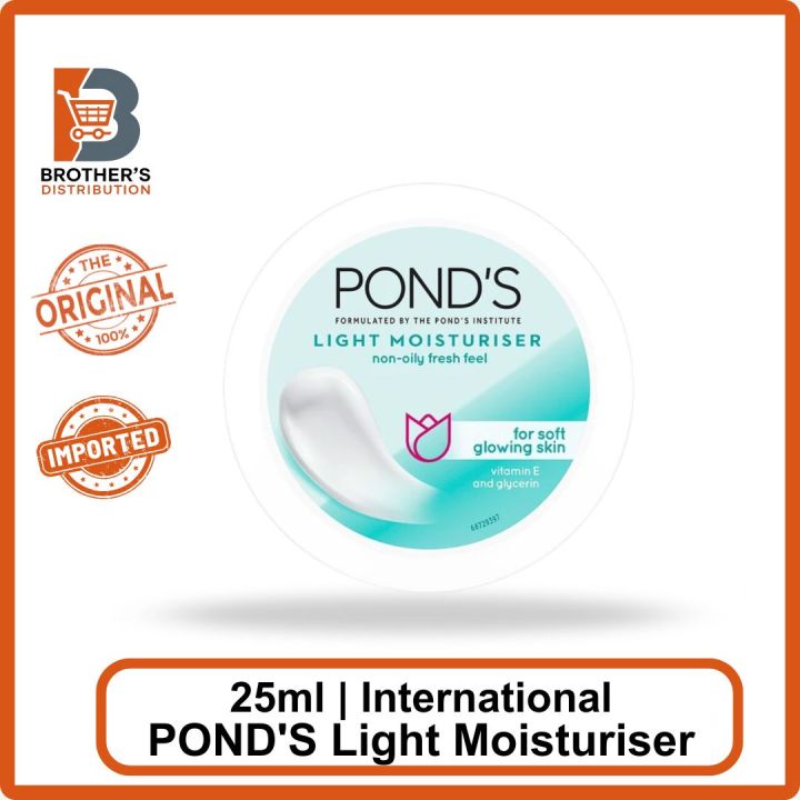 POND'S Light Moisturiser  Non-Oily Fresh Feel For Soft Glowing Skin With Vitamin E & Glycerin-25ml | 50ml | 100ml