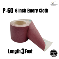 Emery Cloth Sanding Roll 60 grit, 6 inch wide Polishing Sandpaper For Grinding Tools,Sanding Abrasive Emery Paper Length 3 ft.