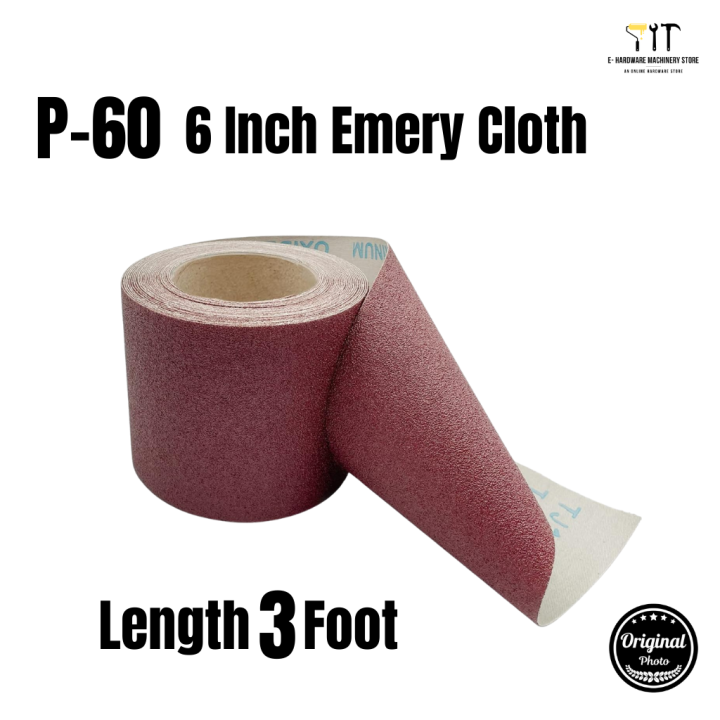 Emery Cloth Sanding Roll 60 grit, 6 inch wide Polishing Sandpaper For Grinding Tools,Sanding Abrasive Emery Paper Length 3 ft