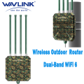 WAVLINK WiFi6 Outdoor Mesh Router/AP/ Dual Band 2.4G+5G AX1800/AX3000 Long Range Extender with 4x8dBi High-gain Antennas.