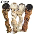 Similler Long Wavy Ombre Synthetic Hair Half Wigs For Women Heat Resistant Fiber Afro 18 Style For Available Mix Colors Ombre. 