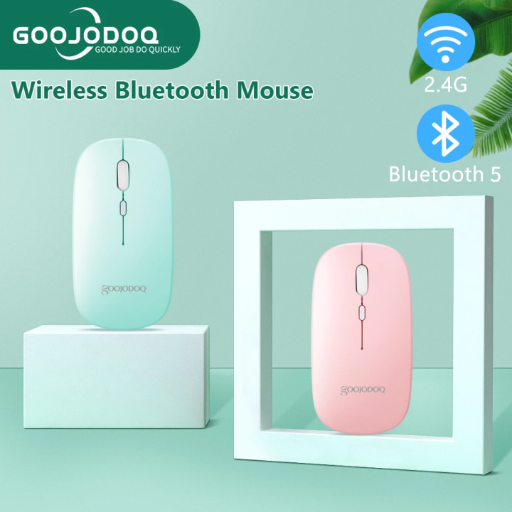 GOOJODOQ Bluetooth Wireless Mouse Modern Slim And Silent Rechargeable iPad Tablet Phone Universal Portable
