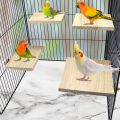 2pcs Bird Perch platform flat Stand Beak Paw Grinding wood for Parrot Parakeet Cockatiel Lovebird Conure Finch Budgie. 