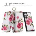 POLA Flower Multi-functional Zipper Wallet Leather Phone Case For Samsung Galaxy S22+ 5G/Samsung Galaxy S24 Ultra 5G/Samsung Galaxy S22 5G/Samsung Galaxy S24 5G/Samsung Galaxy S22 Ultra 5G/Samsung Galaxy S23 5G/Samsung G. 