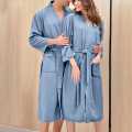 Soft Waffle Knit Kimono Robe – Lightweight Travel-Friendly Bathrobe Set.