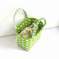 New Woven Bag Small Square Bag Plastic Vegetable Basket Bag Small Color Basket Photo Taking and Beach Bag Handbags for Women.