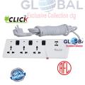 2 Pin (USB Port 2) multiplug Socket  3 Port 10 Feet 1500w Cable power extension cord.10A ,10 feet Cable . Click Multi plug. 