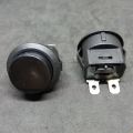 2Pcs- Self-Lock Round BLACK Color 2 Pin AC 250V 16A On Off 2 Terminal Push Button SPST Self Locking Push Button Switches For Car Bus Truck Auto Bike Start Button Switch.