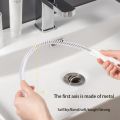 Pipe Dredging Cleaning Brush Bathroom Hair Sewer SiCleaning Brush Drain Cleaner Flexible Cleaner Clog Plug Hole Remover Tool-White-4024.