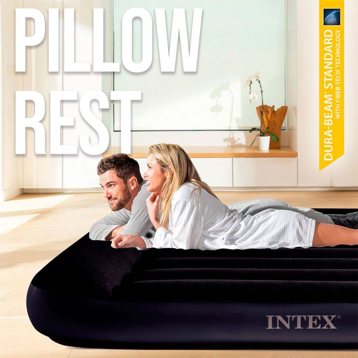 Intex%20Dura%20Beam%20Standard%20Pillow%20Rest%20Classic%20Inflatable%20Mattress%20Black%20-%20Image%202