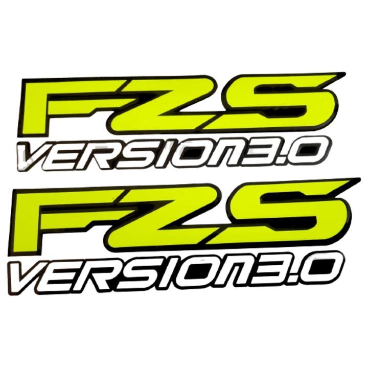 Yamaha FZ-S Version 3.0 Sticker for Motorcycle. Yellow 2 Pis
