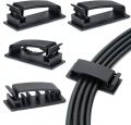 10Pcs Set Self Adhesive Cable Cords Organizer Clips / Desk Top Cable Wire Holders / Cable Line Management Tools / Wire Tie. 