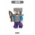 【Best-Selling】 My World Minecraft Minifigures Steve Zombie Iron Golem Enderman Model Building Blocks Diy Toys Gifts Style:XH1569. 