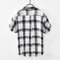 Summer and Spring New Men Retro Plaid Short Sleeve Linen Shirt Youth Thin Breathable Workwear Black Blue Top GD-2011.