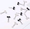 4 pcs Scarf Clip Hijab Pin Double Faux Pearls Scarf Shawl Buckle For Women (BLACK & White).