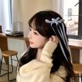 Cloth hair accessories Bow Braided Hair Ribbon Tied Hair Ribbon Hairpin Side Bangs Cute Antique Hair Accessories. 
