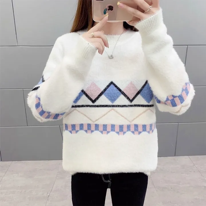 Women's%20Sweater%202024%20Autumn%20and%20Winter%20Clothing%20New%20Korean%20Style%20Mink%20Fur%20Half%20Turtleneck%20Loose%20Thick%20Knitted%20Bottoming%20Shirt%20Pullover%20-%20Image%209