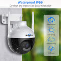 Hiseeu 4K 8MP WiFi Security Camera Outdoor Intelligent PTZ 2-way Audio Cam Night Vision AI Human Detection IP66 Waterproof Support TF Card Home Safety IP Camera. 