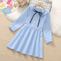 Girls Summer Dress 2023 New Foreign Style College Style Thin Summer Short Sleeve Little Girl Children's Skirt. 