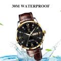 POEDAGAR Men Watch Fashion High Quality Leather Watches Waterproof Luminous Week Date Top Brand Luxury Quartz Man Wristwatch.