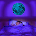 Creative Cartoon Wall Stickers Blue Light Luminous Moon Living Room Bedroom Simple Study Dining Room Wall Stickers.