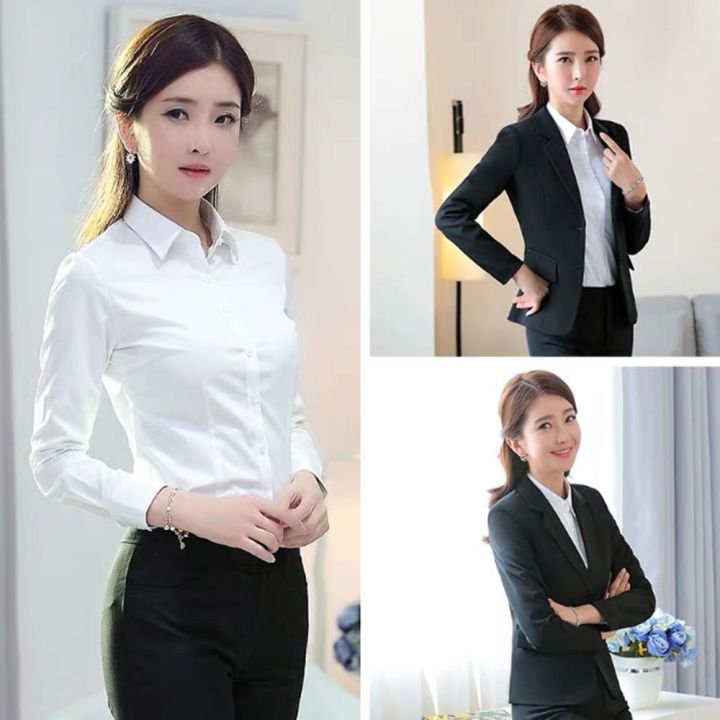 Shirt%20Women's%20White%20Long-Sleeved%20Shirt%20Work%20Clothes%20New%20Inner%20Wear%20Base%20Shirt%20Large%20Size%20Suit%20Business%20Wear%20Outerwear%20Shirt%20-%20Image%206