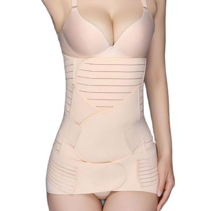 Postpartum Belly Band Wrap 3 in 1 Belt C section Recovery Girdle Women Body Shaper Waist Shapewear Abdominal Binder Post Surgery