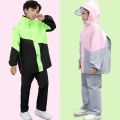 Children's Suit Raincoat Women Rain Pants Impermeable Waterproof Full Body Split Rain Poncho Outdoor Hiking Hooded Raining Coat.
